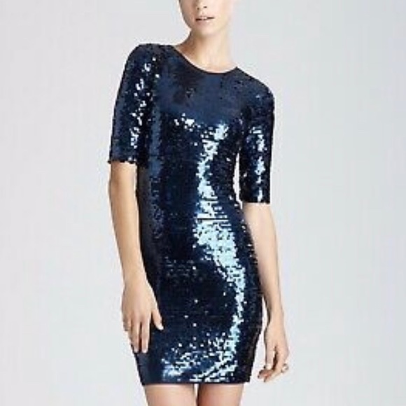 BCBG Dresses & Skirts - BCBGMaxAzria blue sequinned dress